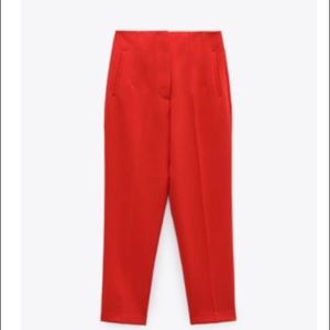 Zara Red/Coral High-Waisted Pants. Small